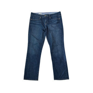 Gap 1969 Jeans Real Straight Denim Stretch Dark Blue Women’s Size 31/12a